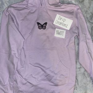 Drip Creationz Purple Butterfly Hoodie